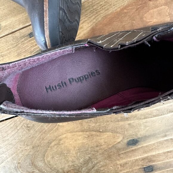 Hush Puppies‎ Leather Wedge Booties Boots Brown 10 Women's - Picture 6 of 7